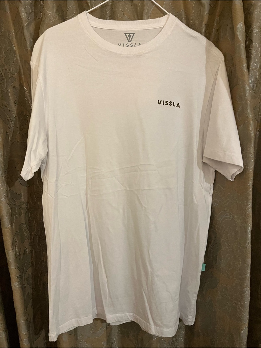 VISSLA White Short Sleeve Crew Tee with Small Chest Logo